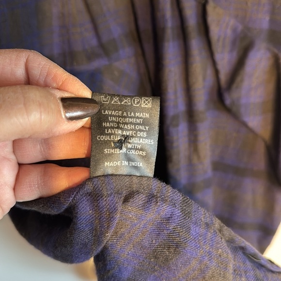 NWT Isabel Marant Etoile Eggplant Black Tan Muted Plaid adjustable Shirt Dress - Picture 16 of 16